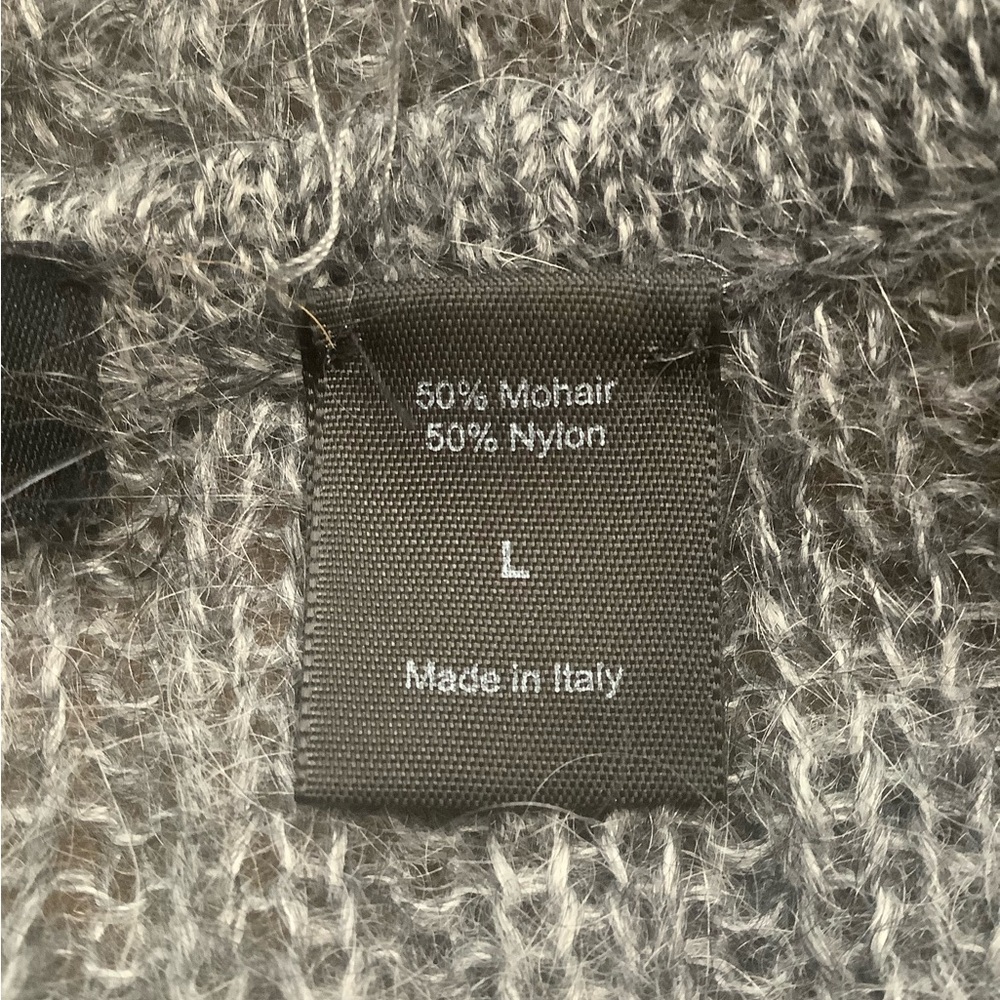 MODA INTERNATIONAL Vintage Mohair Blend Ribbed Duster Cardigan Gray M - Picture 12 of 14
